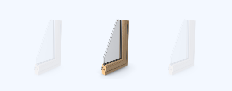 Houten kozijn doorsnee